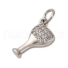 Brass Micro Pave Clear Cubic Zirconia Charms KK-P308-82P-2