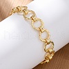 Brass Ring Chain Link  Bracelets for Women Men BJEW-K273-16G-2