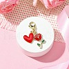 Valentine's Day Rose Heart Alloy Enamel Pendant Decoration HJEW-JM02804-01-1