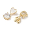 Brass & Shell & Clear Cubic Zirconia Pendants KK-G497-13G-2