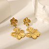 Fashionable Stainless Steel Flower Dangle Stud Earrings VY5463-3
