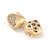 Brass Micro Pave Clear Cubic Zirconia Charms KK-Z057-05G-2