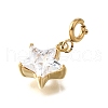 Star 304 Stainless Steel Crystal Rhinestone Pendant Decorations STAS-H202-49G-2