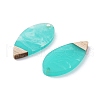 Transparent Resin & Walnut Wood Pendants RESI-XCP0002-14-2