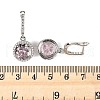 925 Sterling Silver Pave Cubic Zirconia Flat Round Hoop Earrings EJEW-C150-01C-02-5