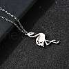 304 Stainless Steel Flamingo Shaped Pendant Cable Chain Necklaces for Women Men NJEW-Q032-02A-P-2