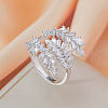 Brass Micro Pave Cubic Zirconia Open Cuff Rings for Women FS-WG6AE98-01-3