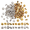   120Pcs 10 Styles Tibetan Style Alloy Bead Caps FIND-PH0020-93-7