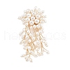 Tassels Alloy Plastic Imitation Pearl Brooches for Backpack Clothes JEWB-A030-02G-4
