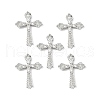 Brass Micro Pave Clear Cubic Zirconia Pendants KK-E068-VF239-4
