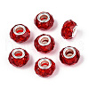 Transparent Resin Rondelle European Beads RESI-N044-01G-1