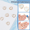 BENECREAT 12Pcs Brass Pave White Shell Heart Charms FIND-BC0013-84A-4
