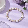 Round 304 Stainless Steel & Natural White Jade Beaded Stretch Bracelets for Women BJEW-JB11055-01-2