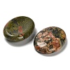 Mother's Day Gifts Oval Natural Unakite Worry Stone G-H073-06B-2