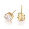 Brass Stud Earrings EJEW-L245-004G-2