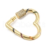 Brass Micro Pave Colorful Cubic Zirconia Keychain Clasps KK-P299-09B-G-2