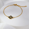 Stainless Steel Heart-shape Clover Link Bracelets OH1703-2-1