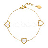 Fashionable Stainless Steel White Shell Heart Bracelet for Women PU8825-1-1