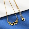 201 Stainless Steel Number 444 with Butterfly Wings Pendant Necklaces NJEW-P332-01B-G-3