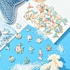 20Pcs 10 Styles Sea Animal Alloy Enamel Pendants ENAM-YW0004-35-4