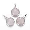 Natural Rose Quartz Pendants G-L512-B19-1