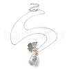 Butterfly Alloy Pendant Necklace NJEW-FZ00020-1