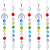 SUNNYCLUE 6Pcs 2 Style Electroplate Octagon Glass Beaded Pendant Decorations HJEW-SC0001-32-1