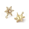 Brass Micro Pave Cubic Zirconia Stud Earring Findings KK-K371-34G-2