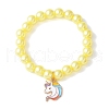 ABS Plastic Imitation Pearl Beads Stretch Bracelets BJEW-JB11585-01-3