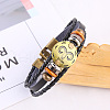 Imitation Leather Cord Triple Layer Multi-strand Bracelets WG0B1A2-03-1
