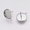 Non-Tarnish 202 Stainless Steel Stud Earring Settings STAS-I088-D-03P-2