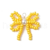 Handmade Glass Seed Beaded Pendants PALLOY-MZ00768-01-1