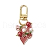 Heart Alloy Enamel Pendants Decoration HJEW-JM03010-2