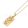 12 Constellation Stainless Steel Tarot Card Engraved Pendant Cable Chain Necklaces PW-WG94DCE-10-2
