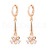 Brass Micro Pave Cubic Zirconia Dangle Leverback Earrings EJEW-N058-06G-2