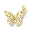 Rack Plating Brass Micro Pave Clear Cubic Zirconia Pendants KK-Z039-20G-1