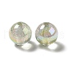 UV Plating Transparent Rainbow Iridescent Acrylic Beads OACR-D010-01G-2