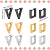 ANATTASOUL 12Pcs 6 Style Stainless Steel Hoop Earrings for Women EJEW-AN0004-42-2