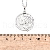 Flat Round with Wolf 304 Stainless Steel Pendant Necklaces NJEW-H059-04P-5
