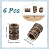  6Pcs Antique Style Groove Column Shape Brass Beads FIND-NB0005-34C-2