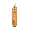 Electroplated Natural Quartz Crystal Pendants PALLOY-JF01009-2