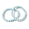 Round Natural Hemimorphite Beaded Stretch Bracelets for Men Women BJEW-B136-01B-4