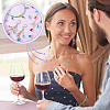 64Pcs 8 Color Copper Wired Glass Pendants PALLOY-AB00258-7