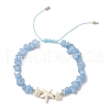 4Pcs Natural Gemstone Chip Braided Bead Bracelets BJEW-JB11540-02-3