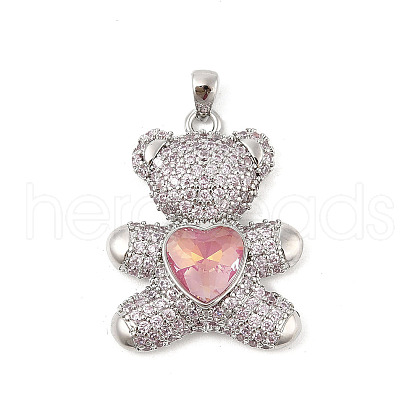 Brass Micro Pave Cubic Zirconia Pendants KK-P300-03P-02-1