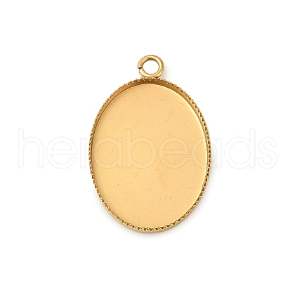 Ion Plating(IP) 304 Stainless Steel Pendant Cabochon Settings STAS-WH0055-02B-G-1