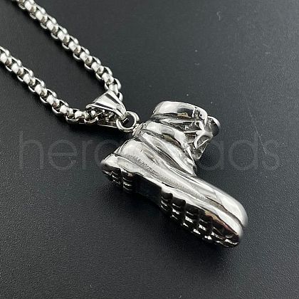 Vintage Stainless Steel High Heel Boot Necklace Punk Street Hip-hop SU6873-1