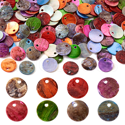 160Pcs 8 Colors Natural Akoya Shell Charms BSHE-TA0001-02-1