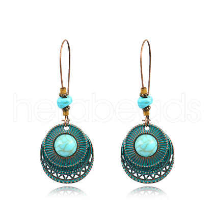 Retro Alloy Dangle Earrings EJEW-F238-03-1