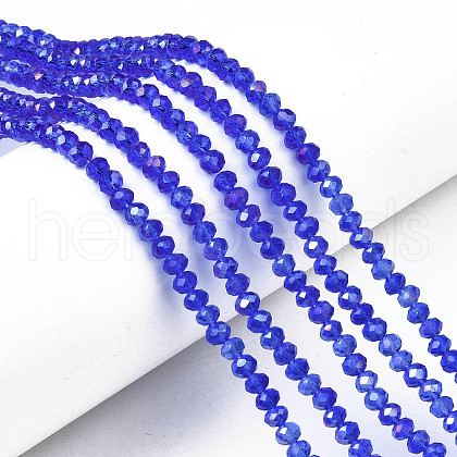 Electroplate Glass Beads Strands EGLA-A034-T1mm-B27-1